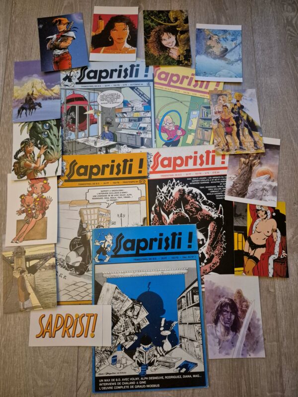 Lot Sapristi 1 à 5 avec cartes postales et timbres TL 1000 ex