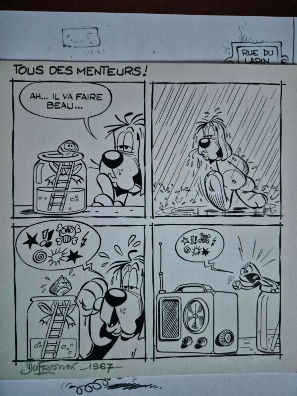 Gai-Luron poche 2 TL dédicacé avec planche originale signée 1967 – Image 3