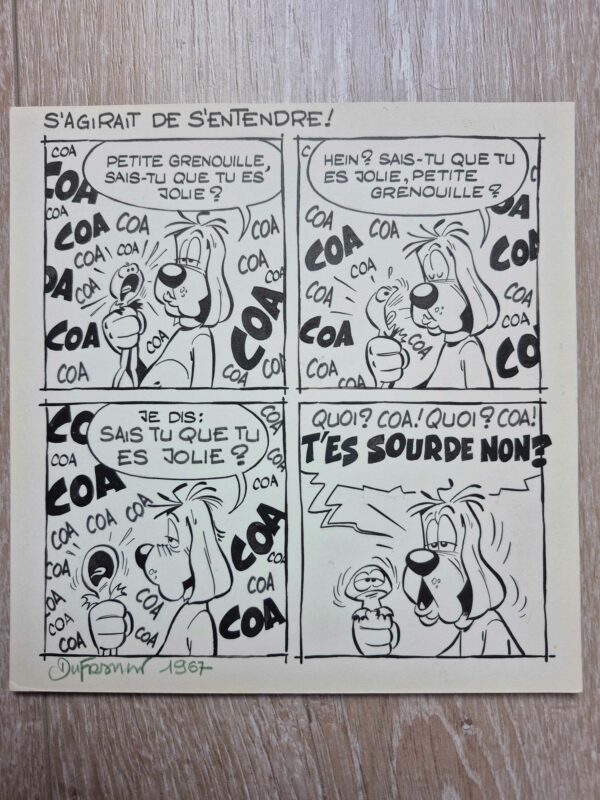 Gai-Luron poche n°1 dédicacé avec planche originale 1967 – Image 3