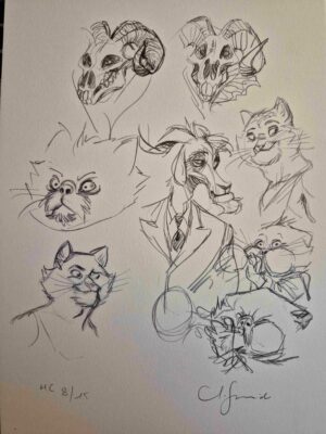 Esquisses, ex-libris numéroté et signé Guarnido