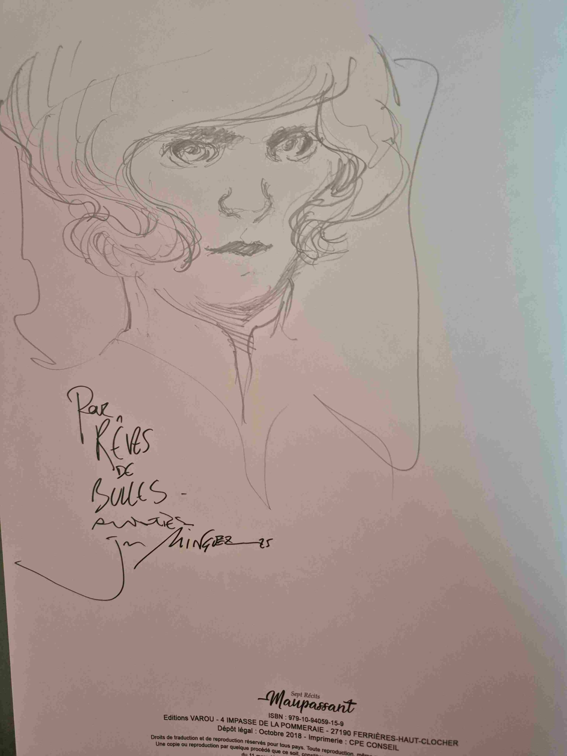 Guy de Maupassant, sept récits, album dédicacé par Minguez – Image 2