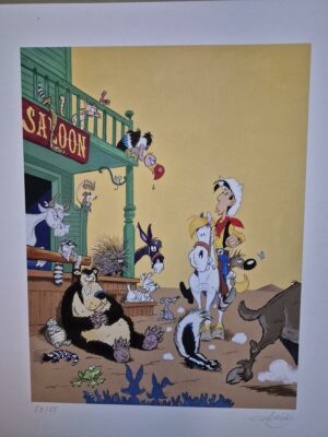 Lucky Luke sérigraphie GF numéroté et signé Achdé