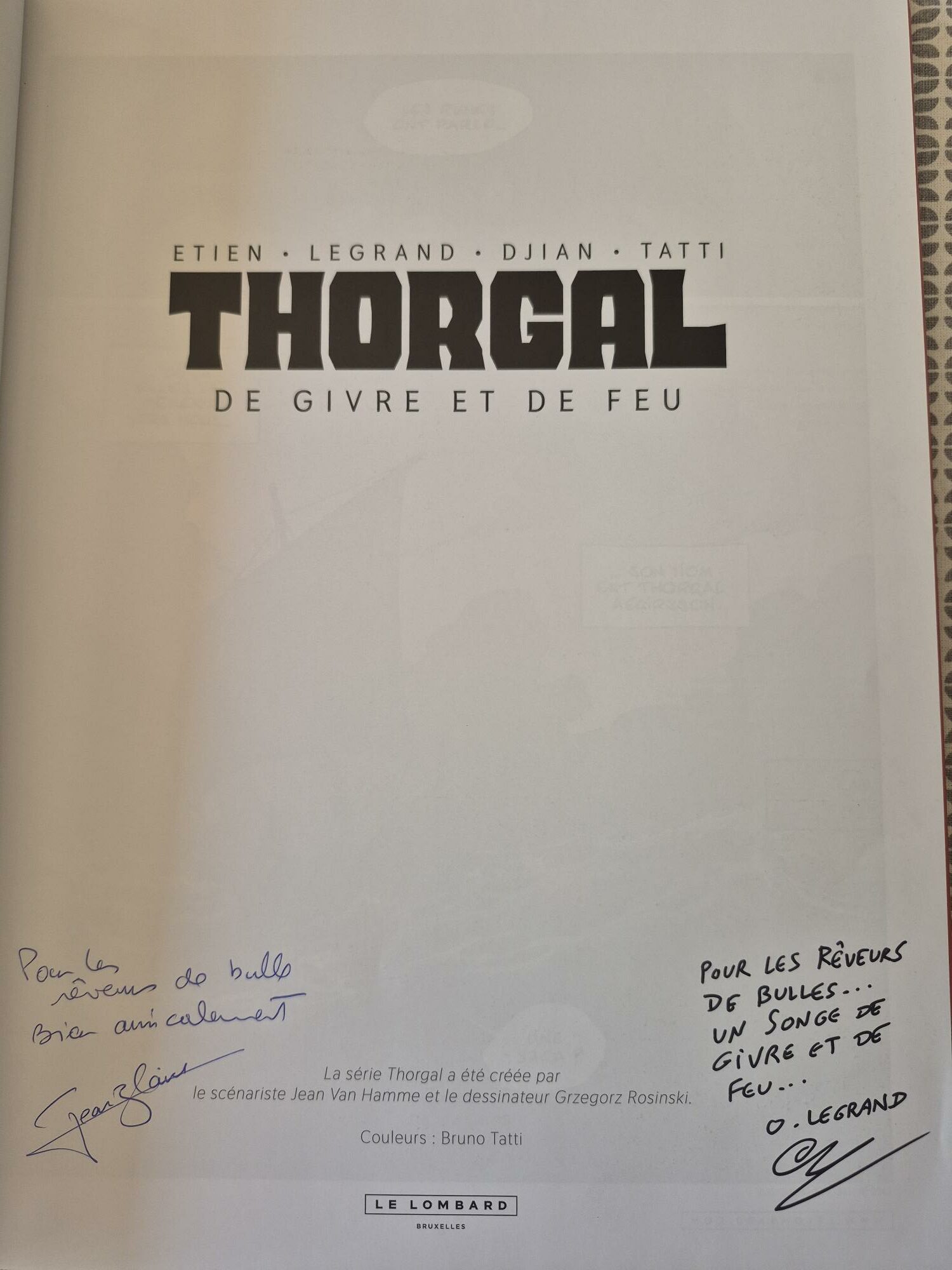 Thorgal, de givre et de feu, dédicacé par Etien, Djian, Legrand – Image 3