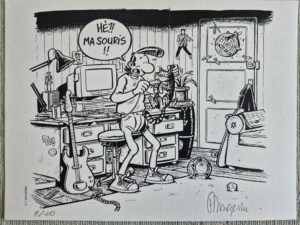 Ex-libris Margerin Ma souris, numéroté et signé 10 ex