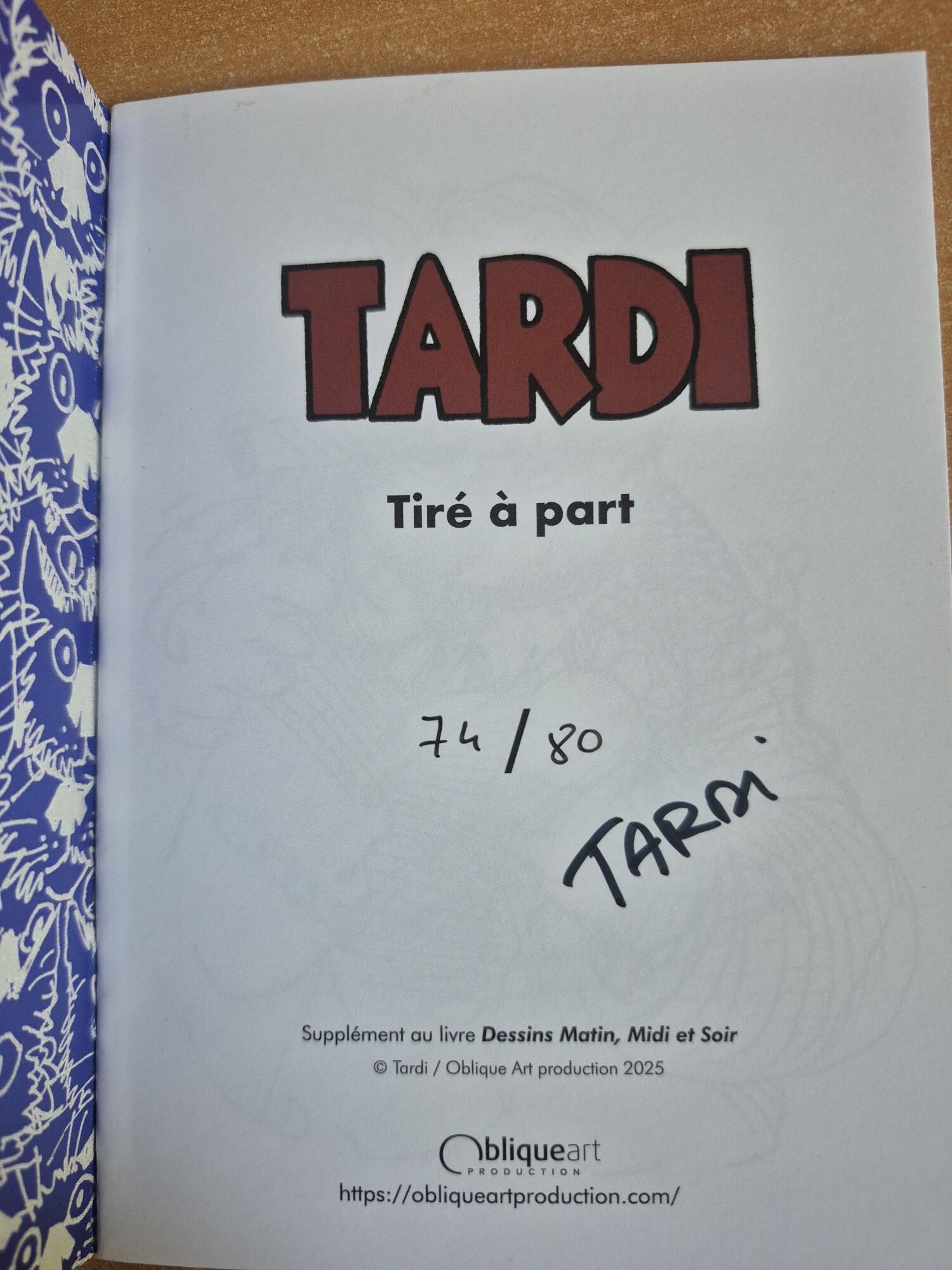 TARDI, Tiré à part num et signé avec ex-libris signé – Image 2